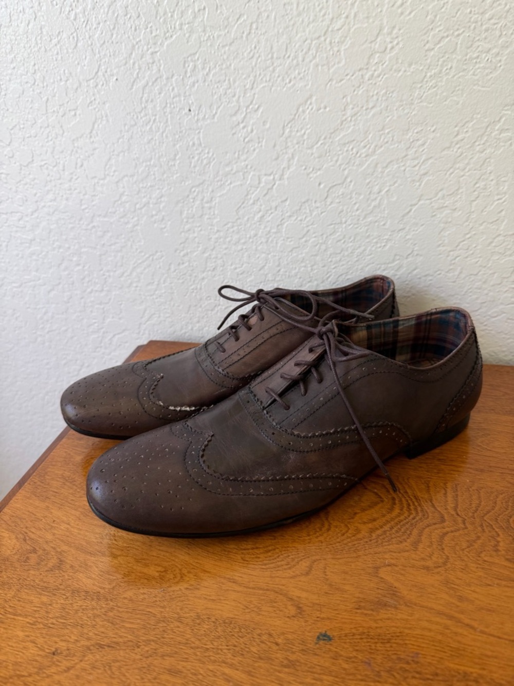 Bedstu Men's Brown Leather Wingtip Dress Shoes